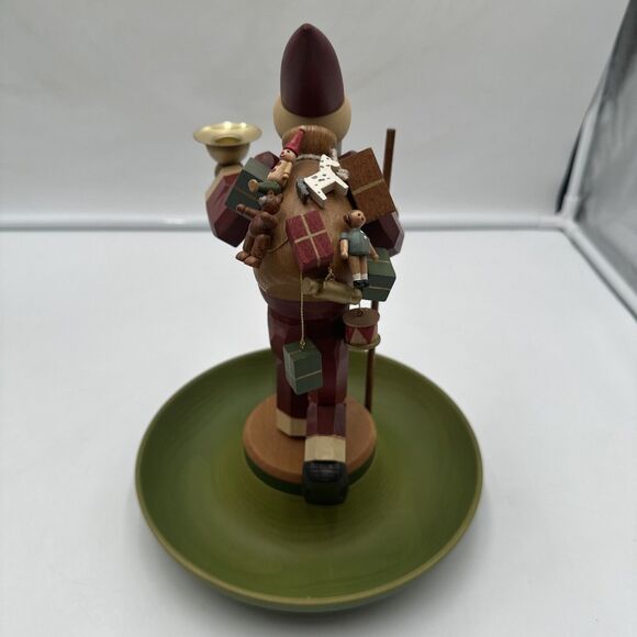 Kathe Wohlfahrt German Wood Santa Father Christmas w Bag of Toys Candleholder12” - Picture 4 of 8